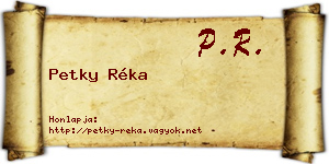 Petky Réka névjegykártya